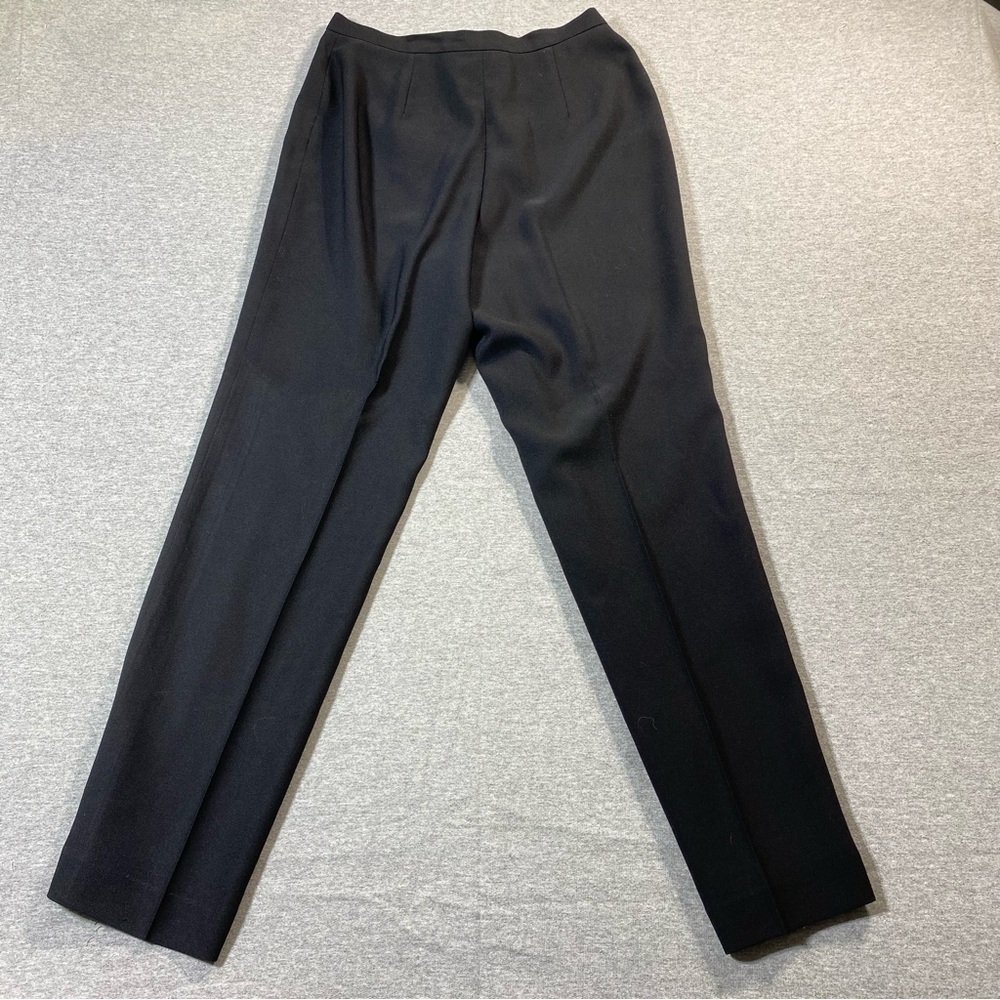 Donna Gray Dress Pants Women Sz 10 Black Straight Leg Hi Rise Business Slacks - Picture 6 of 13